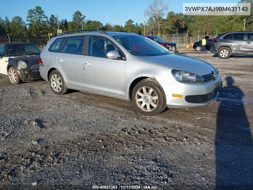 2011 Volkswagen Jetta Sportwagen 2.5L S VIN: 3VWPX7AJ9BM631143 Lot: 40827383