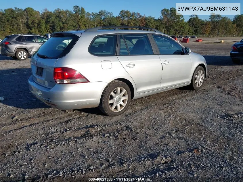 2011 Volkswagen Jetta Sportwagen 2.5L S VIN: 3VWPX7AJ9BM631143 Lot: 40827383