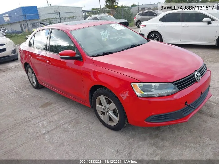 2011 Volkswagen Jetta 2.0L Tdi VIN: 3VWLL7AJ8BM131517 Lot: 40833229