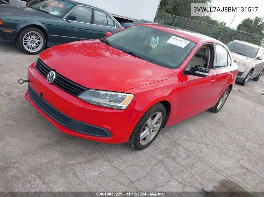 2011 Volkswagen Jetta 2.0L Tdi VIN: 3VWLL7AJ8BM131517 Lot: 40833229