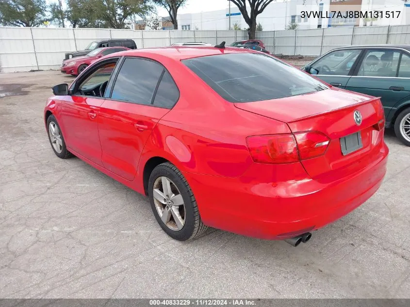 2011 Volkswagen Jetta 2.0L Tdi VIN: 3VWLL7AJ8BM131517 Lot: 40833229