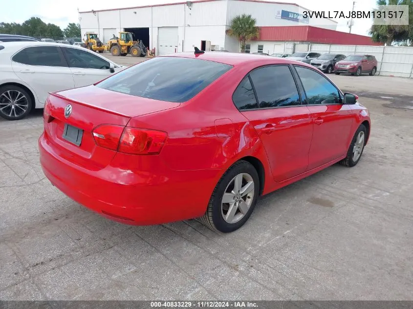 2011 Volkswagen Jetta 2.0L Tdi VIN: 3VWLL7AJ8BM131517 Lot: 40833229