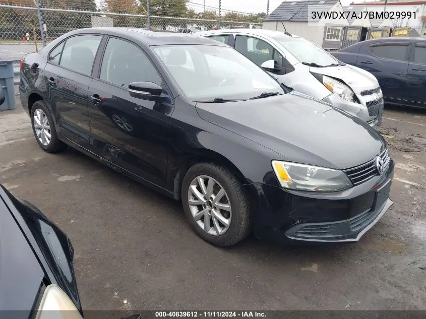 2011 Volkswagen Jetta 2.5L Se VIN: 3VWDX7AJ7BM029991 Lot: 40839612