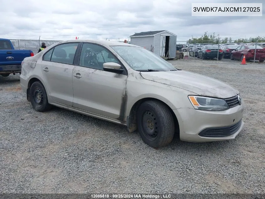 3VWDK7AJXCM127025 2012 Volkswagen Jetta Sedan