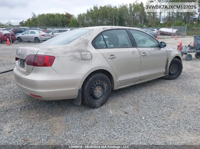 3VWDK7AJXCM127025 2012 Volkswagen Jetta Sedan