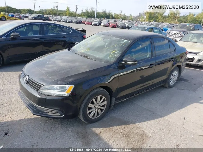 3VWBK7AJ9CM352320 2012 Volkswagen Jetta Sedan