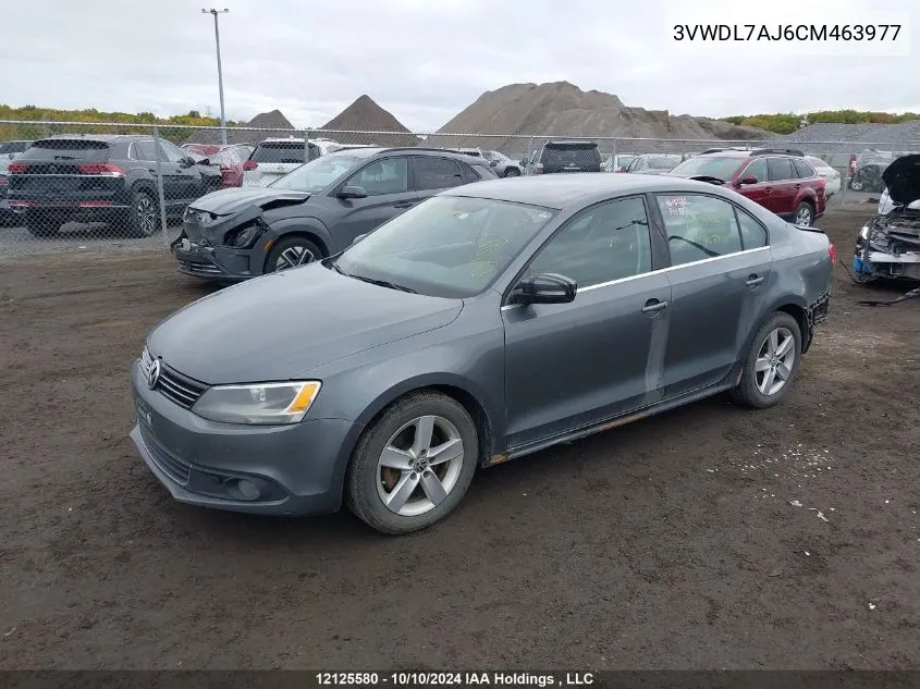 2012 Volkswagen Jetta Tdi VIN: 3VWDL7AJ6CM463977 Lot: 12125580