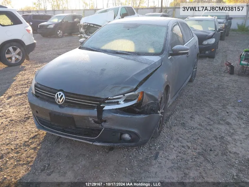 2012 Volkswagen Jetta Sedan VIN: 3VWLL7AJ8CM038157 Lot: 12129167