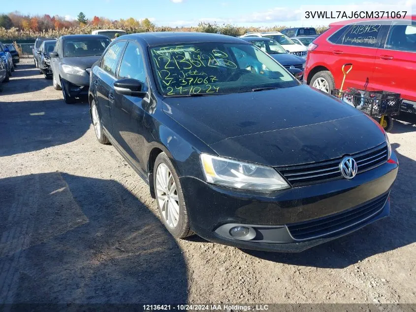 2012 Volkswagen Jetta VIN: 3VWLL7AJ6CM371067 Lot: 12136421