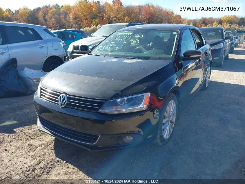 2012 Volkswagen Jetta VIN: 3VWLL7AJ6CM371067 Lot: 12136421