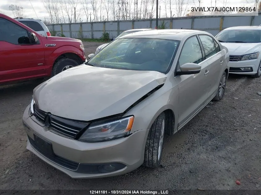 2012 Volkswagen Jetta Sedan VIN: 3VWLX7AJ0CM129864 Lot: 12141181