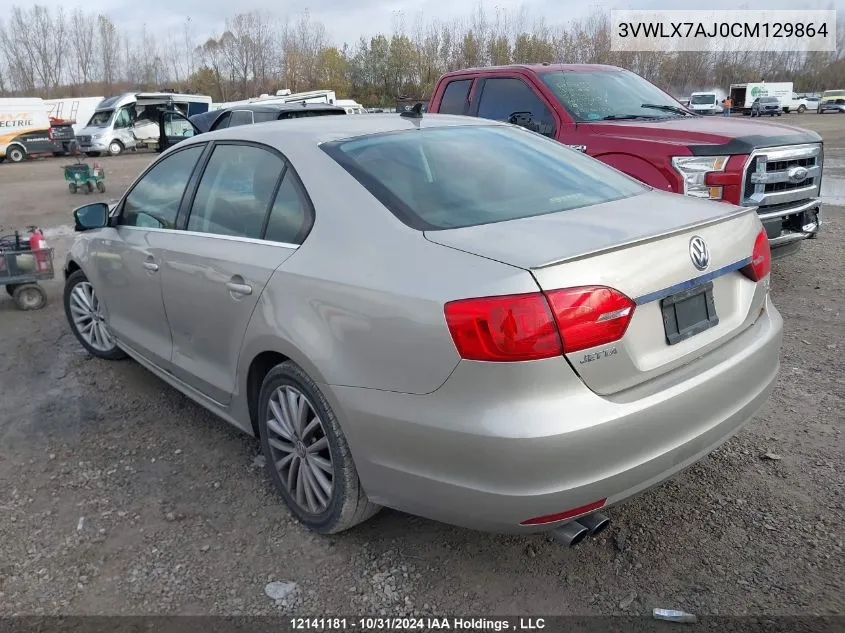 3VWLX7AJ0CM129864 2012 Volkswagen Jetta Sedan