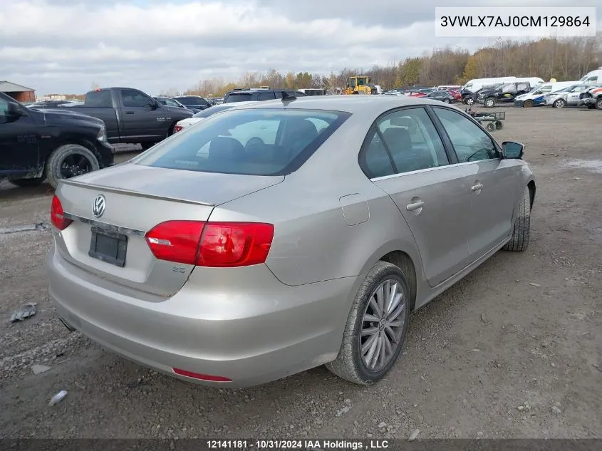 3VWLX7AJ0CM129864 2012 Volkswagen Jetta Sedan