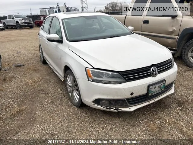 2012 Volkswagen Jetta 2.5 Highline VIN: 3VWGX7AJ4CM413760 Lot: 20177537