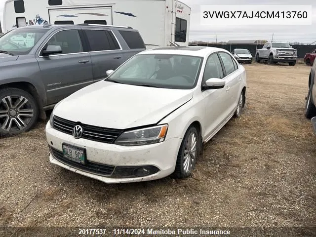 2012 Volkswagen Jetta 2.5 Highline VIN: 3VWGX7AJ4CM413760 Lot: 20177537