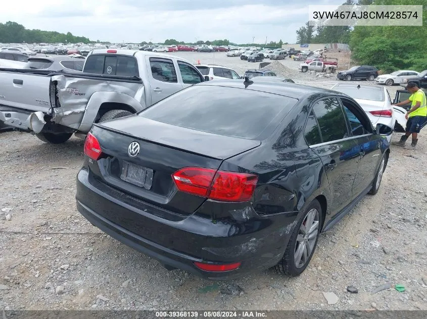 2012 Volkswagen Jetta Gli VIN: 3VW467AJ8CM428574 Lot: 39368139