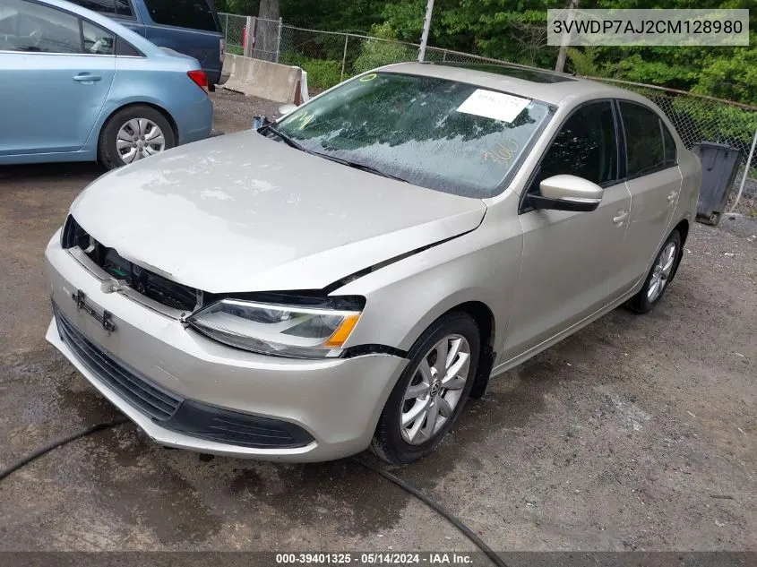 2012 Volkswagen Jetta 2.5L Se VIN: 3VWDP7AJ2CM128980 Lot: 39401325