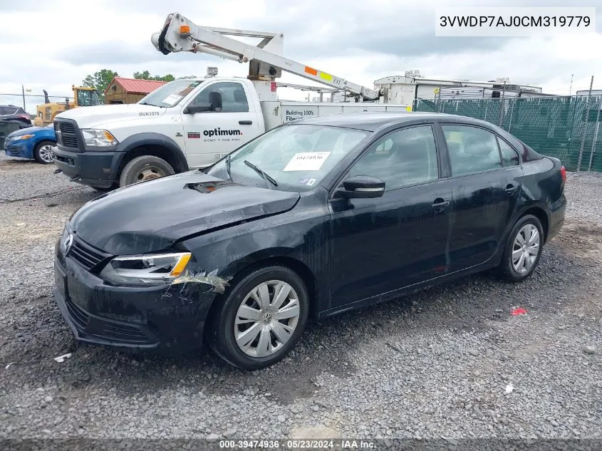 3VWDP7AJ0CM319779 2012 Volkswagen Jetta 2.5L Se