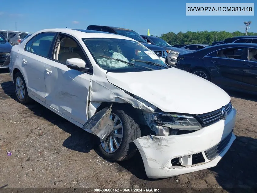 3VWDP7AJ1CM381448 2012 Volkswagen Jetta 2.5L Se