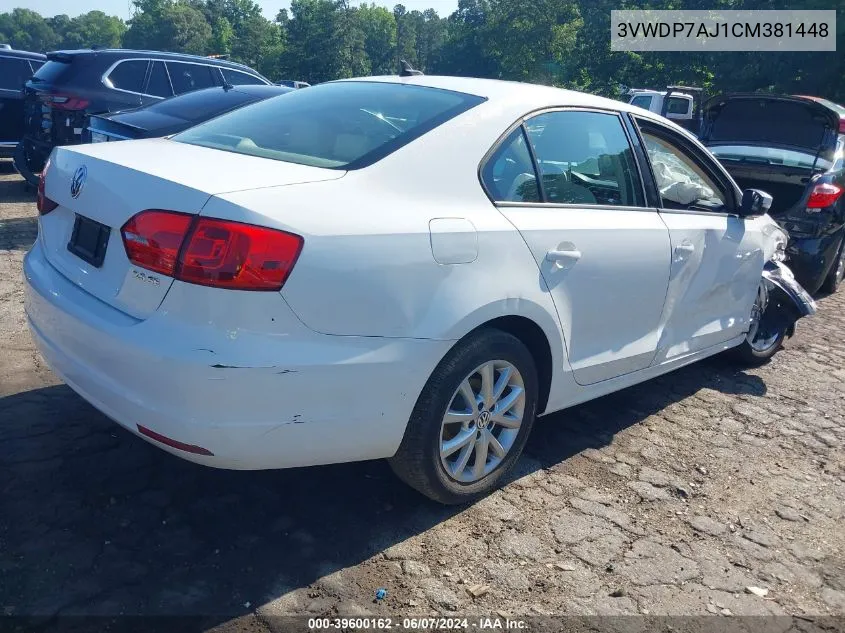 3VWDP7AJ1CM381448 2012 Volkswagen Jetta 2.5L Se