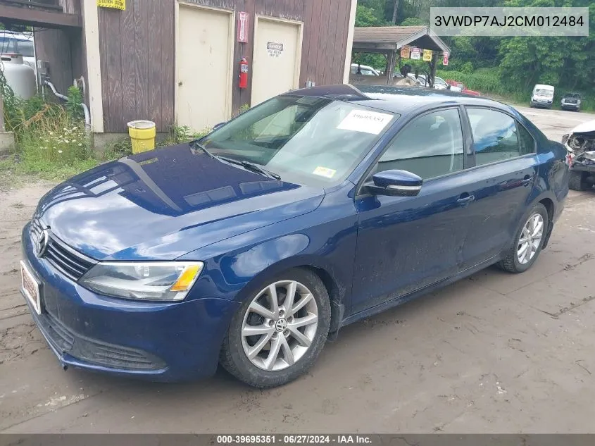 3VWDP7AJ2CM012484 2012 Volkswagen Jetta 2.5L Se