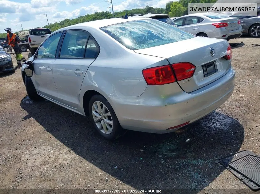 2012 Volkswagen Jetta 2.5L Se VIN: 3VWDP7AJ8CM469087 Lot: 39777789