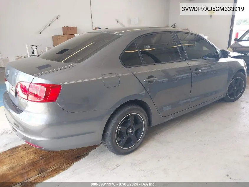 3VWDP7AJ5CM333919 2012 Volkswagen Jetta 2.5L Se