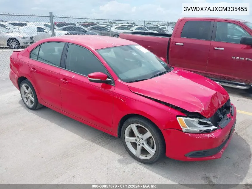 3VWDX7AJXCM335455 2012 Volkswagen Jetta 2.5L Se