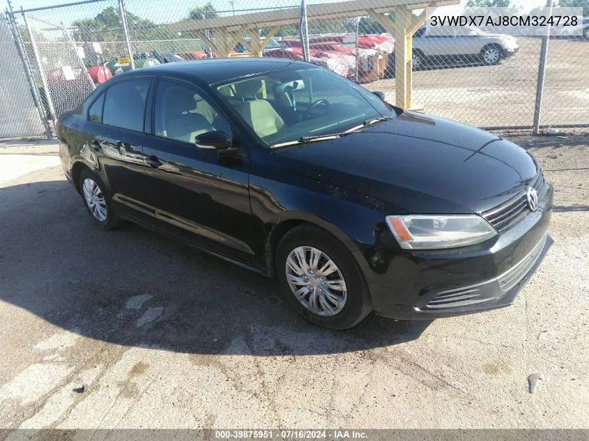 2012 Volkswagen Jetta Se VIN: 3VWDX7AJ8CM324728 Lot: 39875951