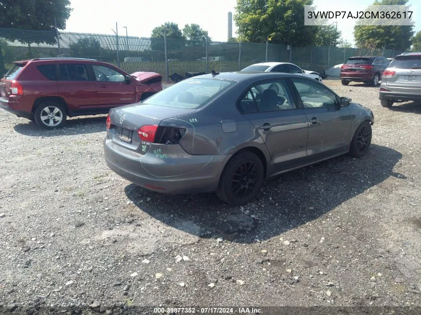 3VWDP7AJ2CM362617 2012 Volkswagen Jetta 2.5L Se