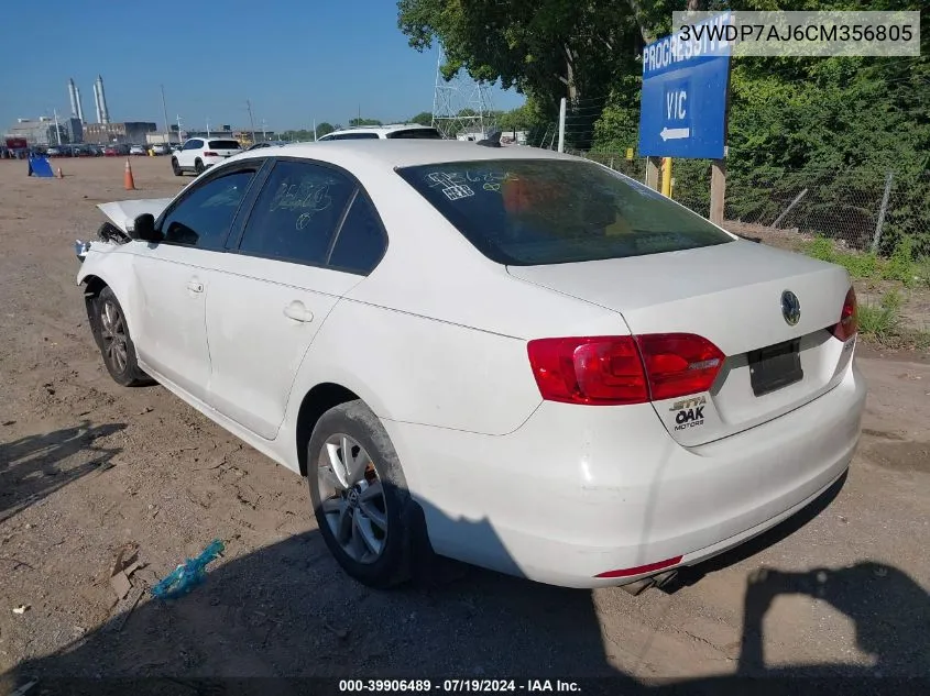 3VWDP7AJ6CM356805 2012 Volkswagen Jetta 2.5L Se