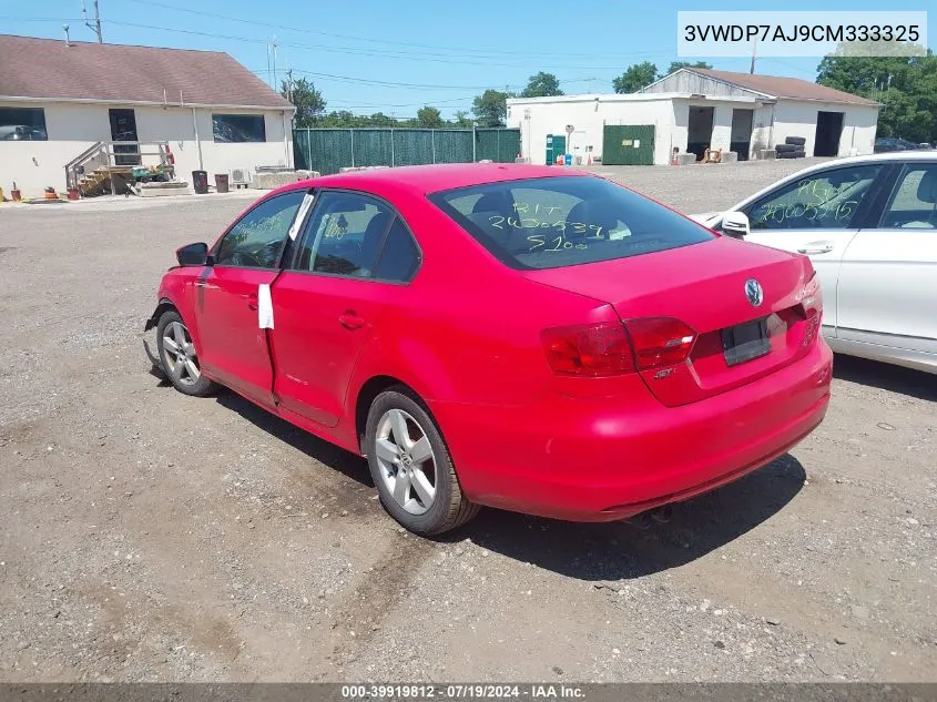 2012 Volkswagen Jetta 2.5L Se VIN: 3VWDP7AJ9CM333325 Lot: 39919812