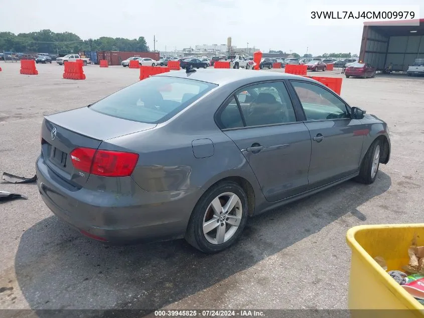 2012 Volkswagen Jetta 2.0L Tdi VIN: 3VWLL7AJ4CM009979 Lot: 39945825