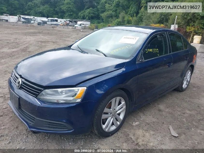 2012 Volkswagen Jetta 2.5L Se VIN: 3VWDP7AJXCM319627 Lot: 39993513