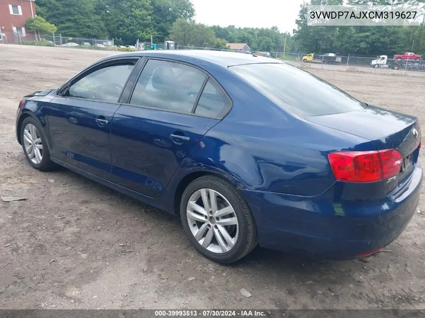 3VWDP7AJXCM319627 2012 Volkswagen Jetta 2.5L Se