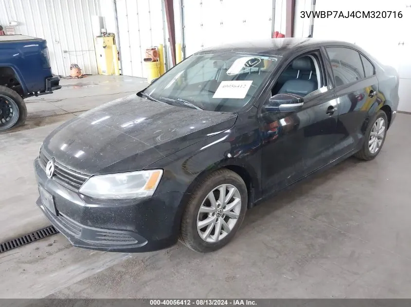 2012 Volkswagen Jetta 2.5L Se VIN: 3VWBP7AJ4CM320716 Lot: 40056412