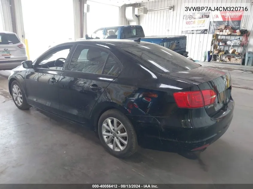 3VWBP7AJ4CM320716 2012 Volkswagen Jetta 2.5L Se