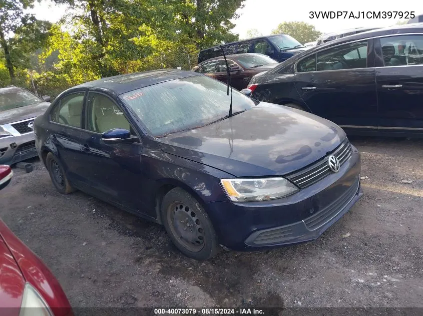 3VWDP7AJ1CM397925 2012 Volkswagen Jetta 2.5L Se