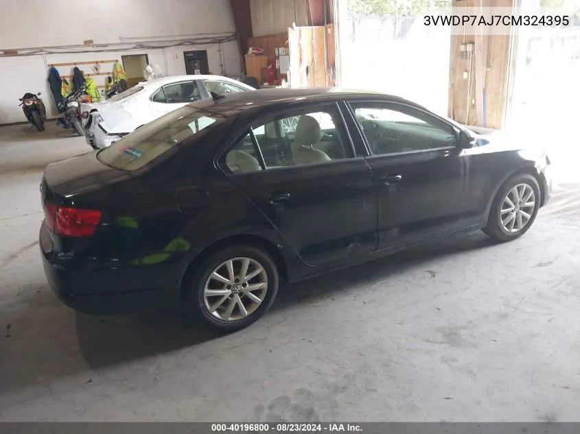 2012 Volkswagen Jetta 2.5L Se VIN: 3VWDP7AJ7CM324395 Lot: 40196800