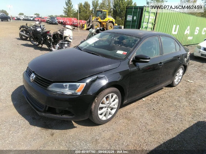 2012 Volkswagen Jetta 2.5L Se VIN: 3VWDP7AJ6CM462459 Lot: 40197793