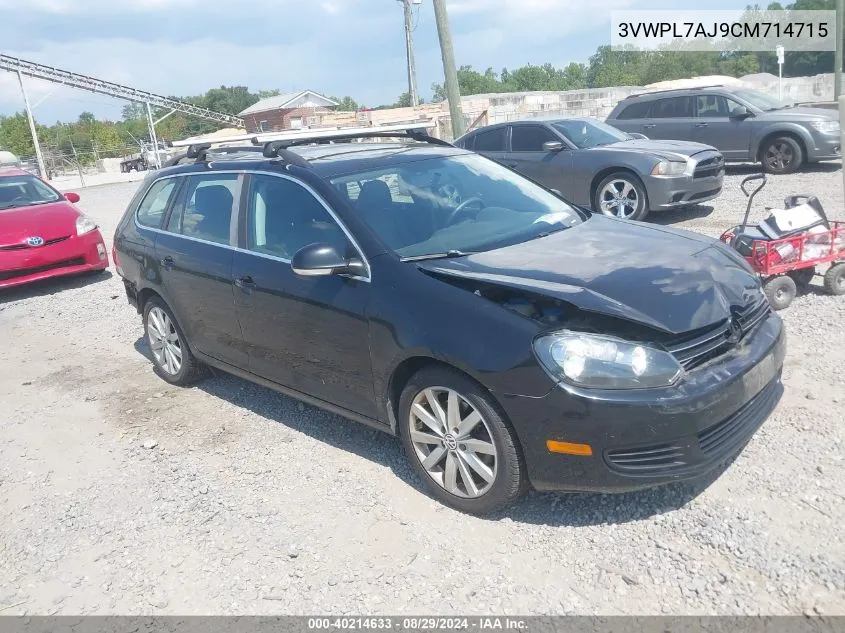 2012 Volkswagen Jetta Sportwagen 2.0L Tdi VIN: 3VWPL7AJ9CM714715 Lot: 40214633