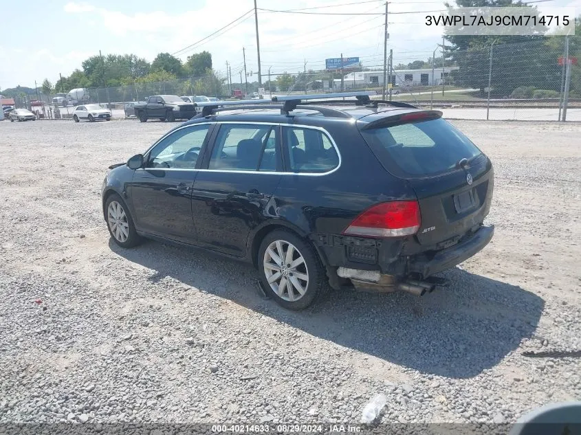 2012 Volkswagen Jetta Sportwagen 2.0L Tdi VIN: 3VWPL7AJ9CM714715 Lot: 40214633