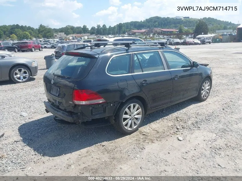 2012 Volkswagen Jetta Sportwagen 2.0L Tdi VIN: 3VWPL7AJ9CM714715 Lot: 40214633