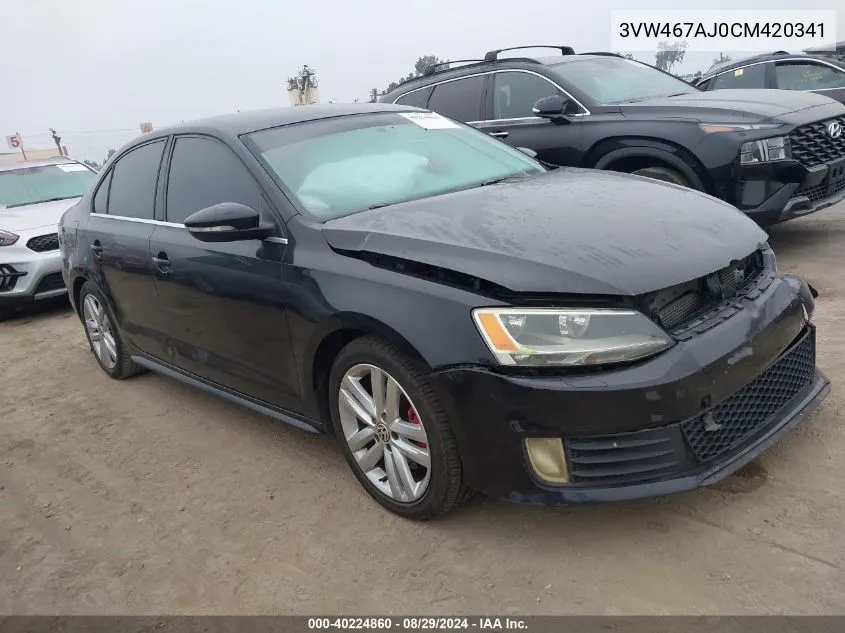 2012 Volkswagen Jetta Gli VIN: 3VW467AJ0CM420341 Lot: 40224860