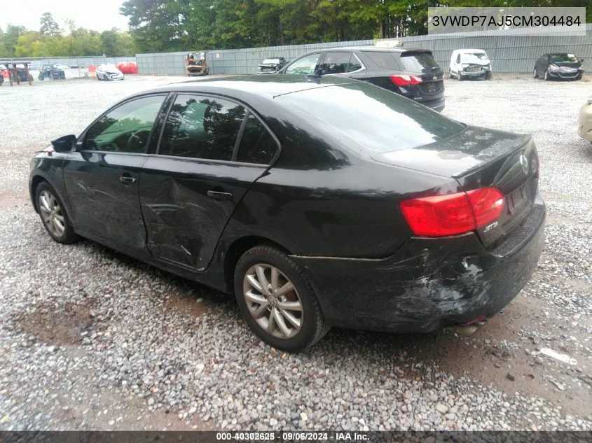 3VWDP7AJ5CM304484 2012 Volkswagen Jetta 2.5L Se