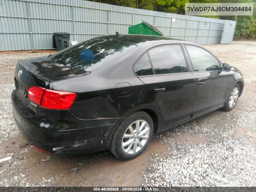 3VWDP7AJ5CM304484 2012 Volkswagen Jetta 2.5L Se