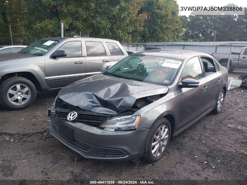 2012 Volkswagen Jetta 2.5L Se VIN: 3VWDP7AJ6CM338806 Lot: 40411938