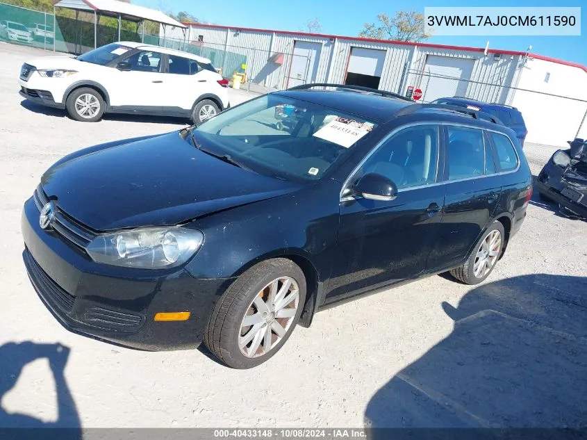 3VWML7AJ0CM611590 2012 Volkswagen Jetta Sportwagen 2.0L Tdi