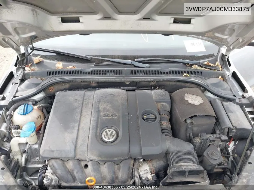 3VWDP7AJ0CM333875 2012 Volkswagen Jetta 2.5L Se