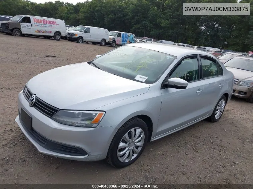 3VWDP7AJ0CM333875 2012 Volkswagen Jetta 2.5L Se